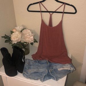 Hollister Shorts & Blush AEO Soft & Sexy Tank
